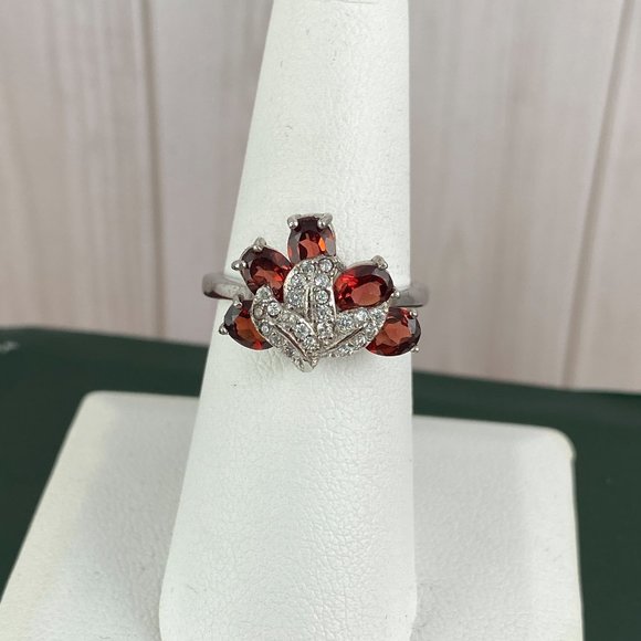 NEW Full of Life Sparkling Mozambique Garnet Size 7 Ring - Picture 4 of 5